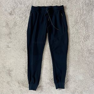 Zara Men Dark Navy Moto Jogger Sweatpants Zipper Pockets Size Large